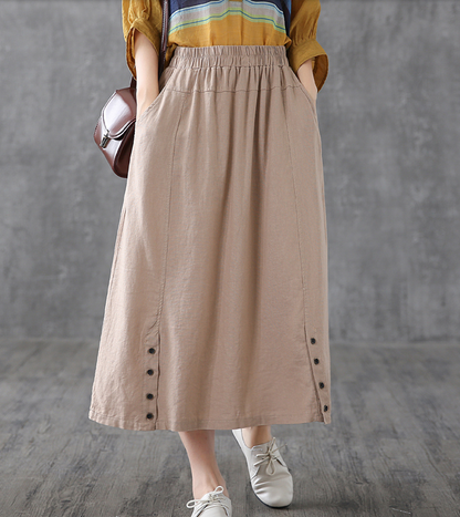 Casual Cotton Linen  loose fitting Women's Skirts  DZA200624 VPPBUY shop