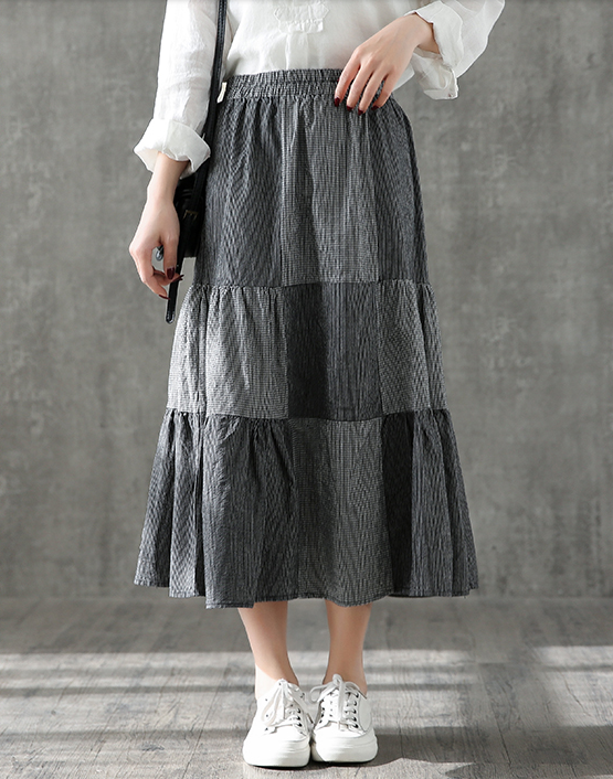 Casual Cotton Linen loose fitting Women's Skirts DZA2006117 VPPBUY shop