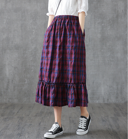 Casual Cotton Linen  loose fitting Women's Skirts  DZA200617 VPPBUY shop