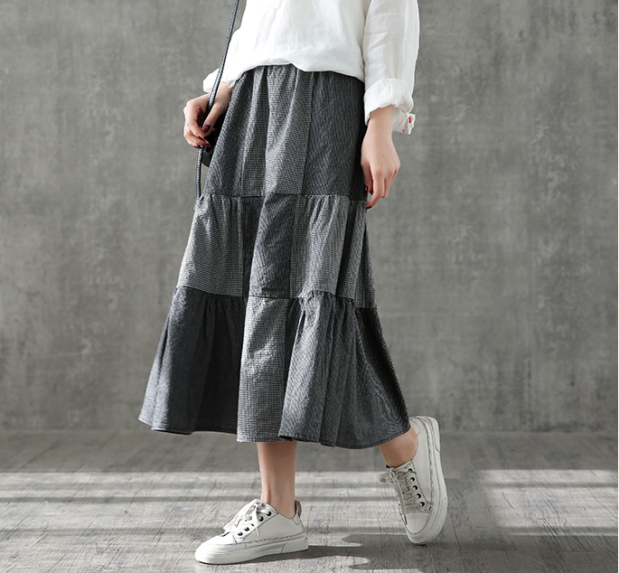 Casual Cotton Linen loose fitting Women's Skirts DZA2006117 VPPBUY shop