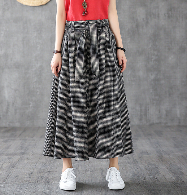 Casual Cotton Linen  loose fitting Women's Skirts  DZA200619 VPPBUY shop