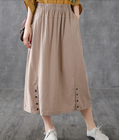 Casual Cotton Linen  loose fitting Women's Skirts  DZA200624 VPPBUY shop