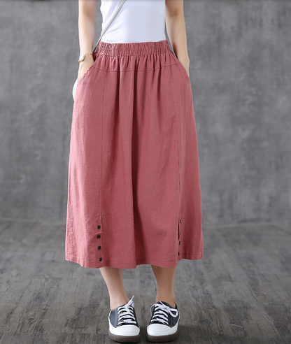 Casual Cotton Linen  loose fitting Women's Skirts  DZA200624 VPPBUY shop