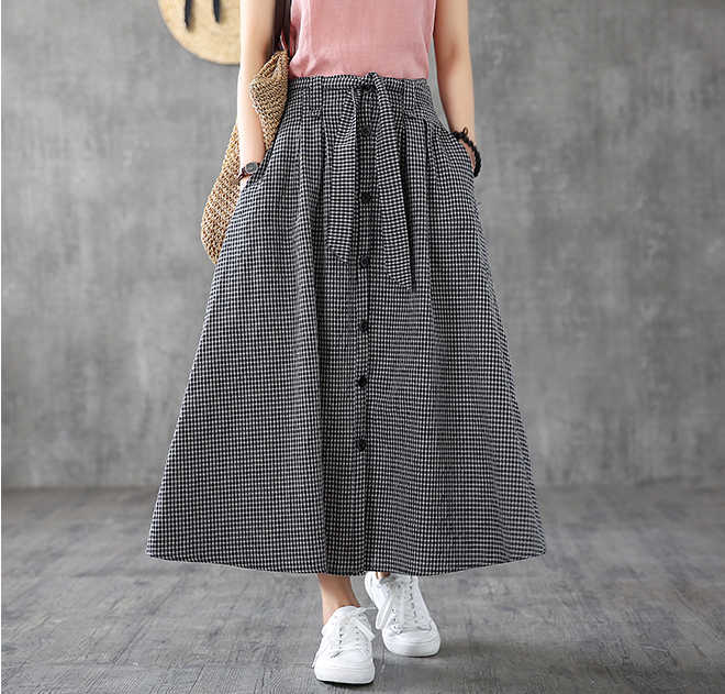 Casual Cotton Linen  loose fitting Women's Skirts  DZA200619 VPPBUY shop