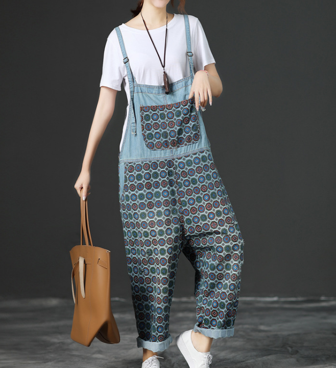 Denim Loose Casual Summer Denim Overall Loose Women Jumpsuits CNHK07154 VPPBUY shop