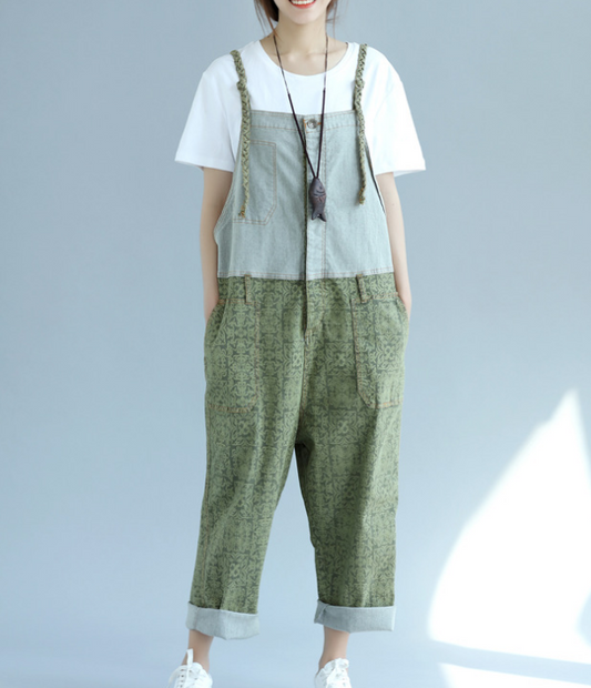 Denim Personalized Big pocket Summer Denim Overall Loose Women Jumpsuits CNHK08021 VPPBUY shop