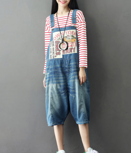 Denim Loose Casual Summer Denim Overall Loose Women Jumpsuits CNHK07162 VPPBUY shop