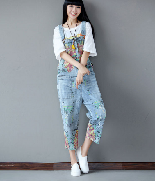 Denim Loose Casual Summer Denim Overall Loose Women Jumpsuits CNHK07155 VPPBUY shop