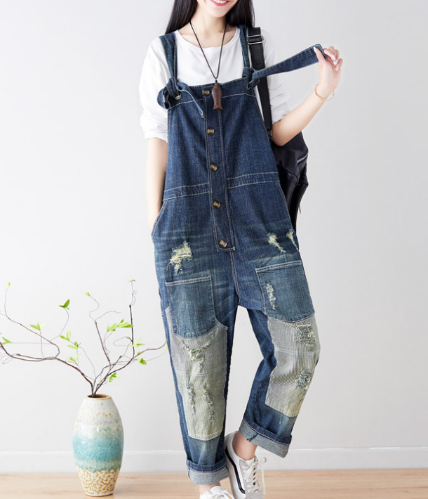 Denim Summer Denim Overall Loose Women Jumpsuits CNHK08026 VPPBUY shop