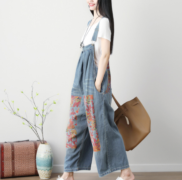 Denim Loose Casual Summer Denim Overall Loose Women Jumpsuits CNHK07151 VPPBUY shop