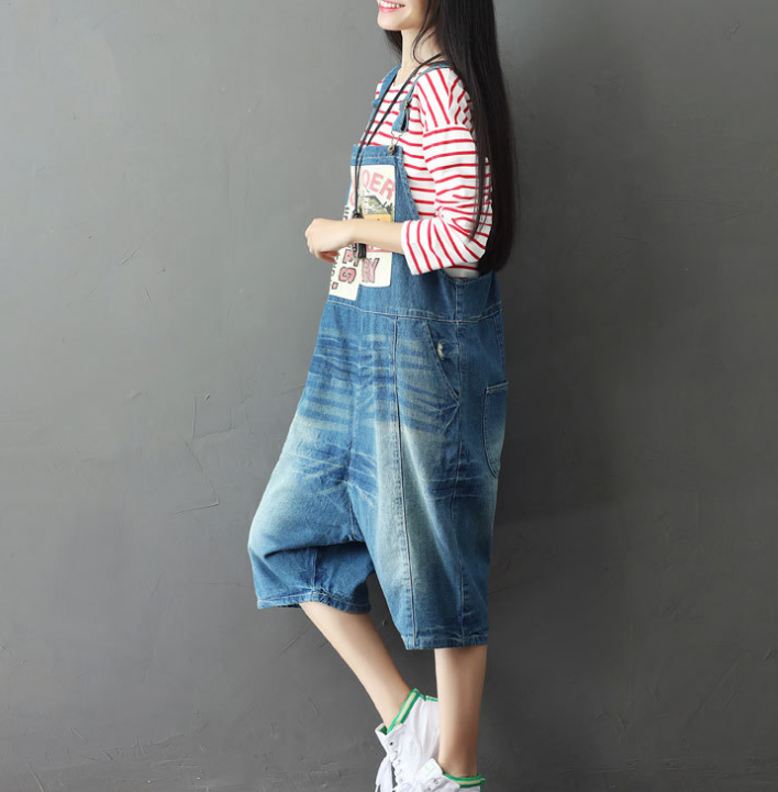 Denim Loose Casual Summer Denim Overall Loose Women Jumpsuits CNHK07162 VPPBUY shop