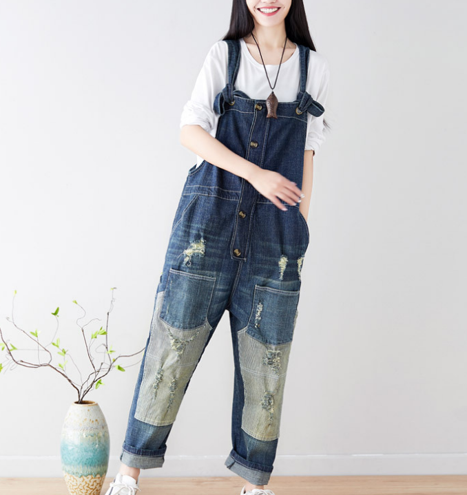 Denim Summer Denim Overall Loose Women Jumpsuits CNHK08026 VPPBUY shop