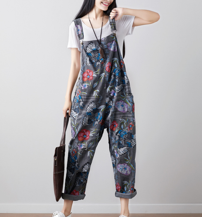 Denim Loose Casual Summer Denim Overall Loose Women Jumpsuits CNHK07153 VPPBUY shop