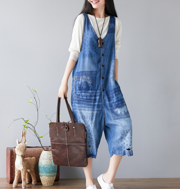 Denim Summer Denim Overall Loose Women Jumpsuits CNHK08024 VPPBUY shop