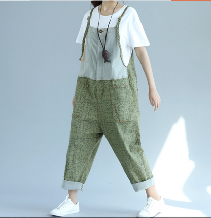 Denim Personalized Big pocket Summer Denim Overall Loose Women Jumpsuits CNHK08021 VPPBUY shop