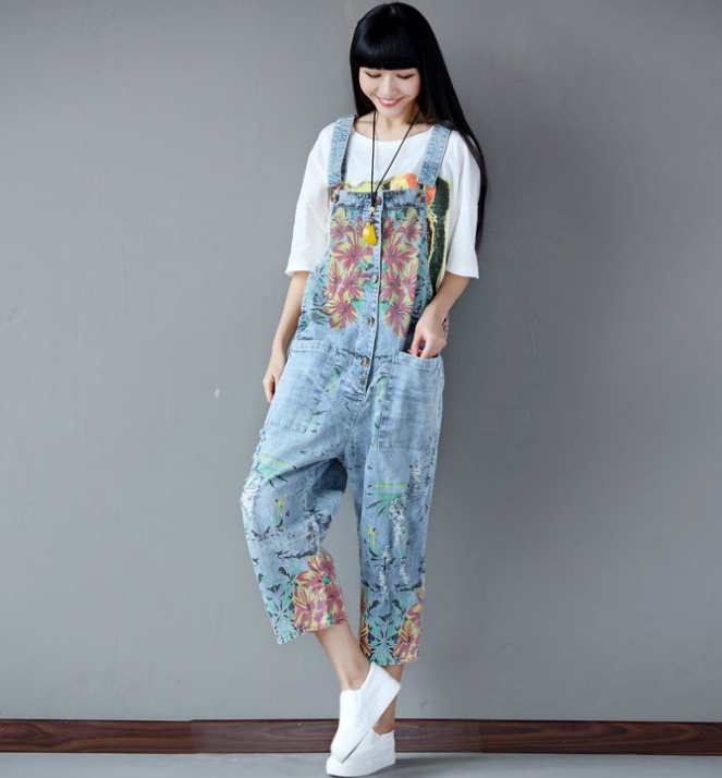 Denim Loose Casual Summer Denim Overall Loose Women Jumpsuits CNHK07155 VPPBUY shop