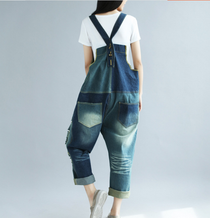 Denim Loose Casual Summer Denim Overall Loose Women Jumpsuits CNHK07156 VPPBUY shop