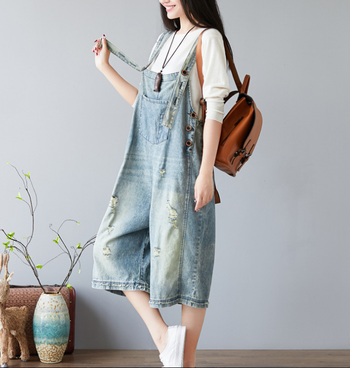 Denim Summer Denim Overall Loose Women Jumpsuits CNHK08022 VPPBUY shop