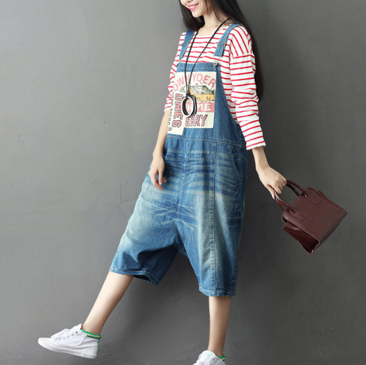 Denim Loose Casual Summer Denim Overall Loose Women Jumpsuits CNHK07162 VPPBUY shop