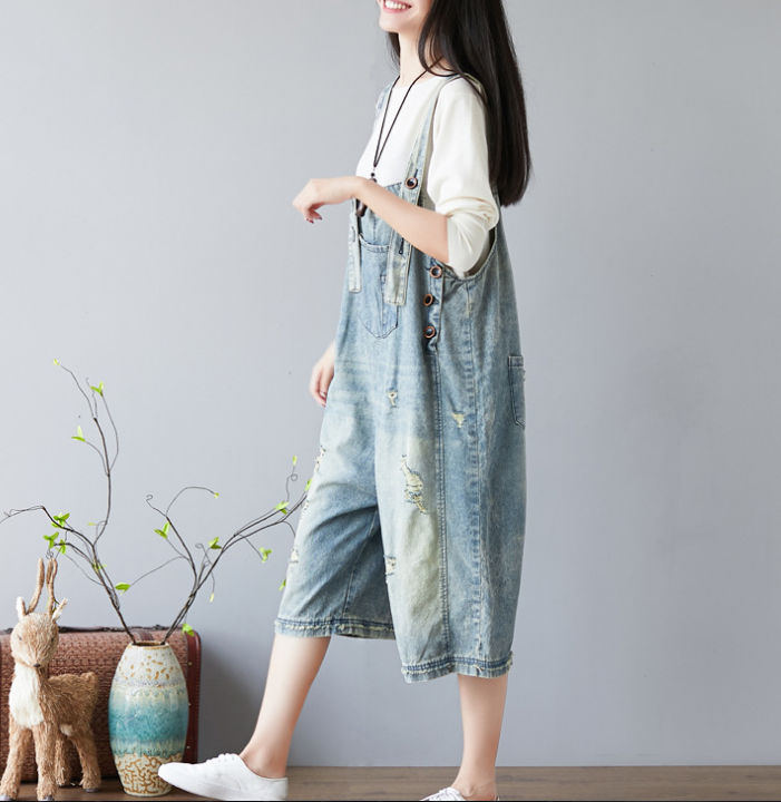 Denim Summer Denim Overall Loose Women Jumpsuits CNHK08022 VPPBUY shop