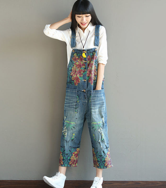 Denim Loose Casual Summer Denim Overall Loose Women Jumpsuits CNHK07155 VPPBUY shop