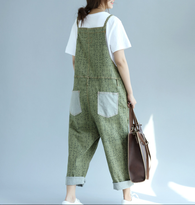 Denim Personalized Big pocket Summer Denim Overall Loose Women Jumpsuits CNHK08021 VPPBUY shop