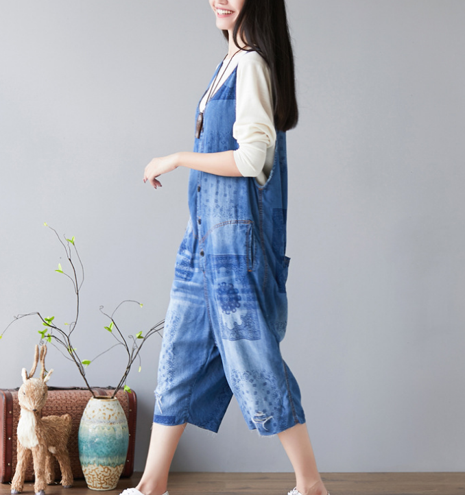 Denim Summer Denim Overall Loose Women Jumpsuits CNHK08024 VPPBUY shop