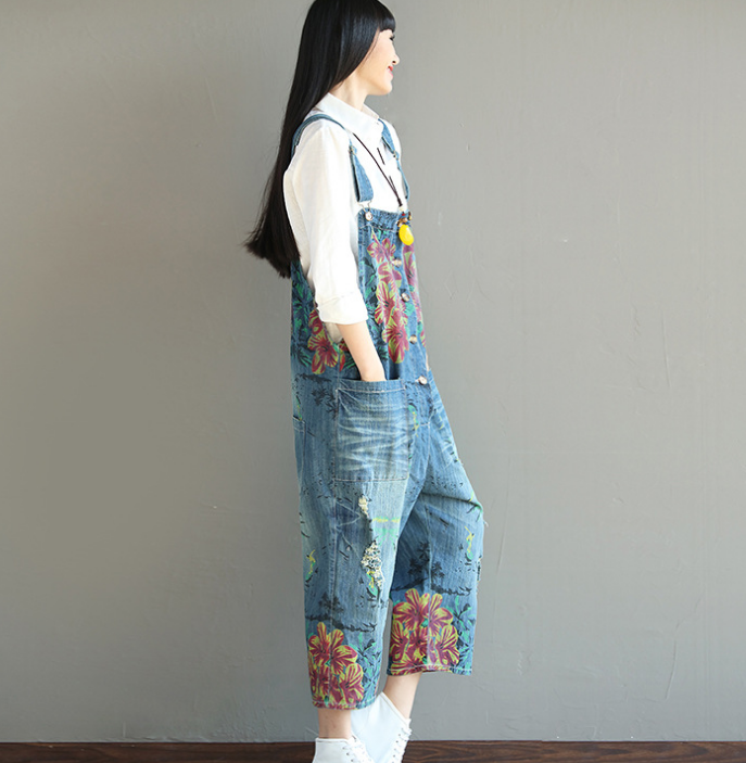 Denim Loose Casual Summer Denim Overall Loose Women Jumpsuits CNHK07155 VPPBUY shop