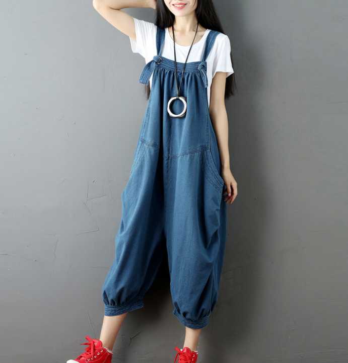 Denim Loose Casual Summer Denim Overall Loose Women Jumpsuits CNHK07253 VPPBUY shop