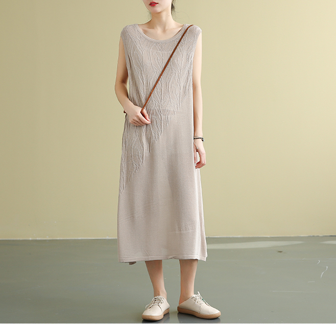 Sleeveless Summer Cotton  Women loose Dresses DZA05141 VPPBUY shop