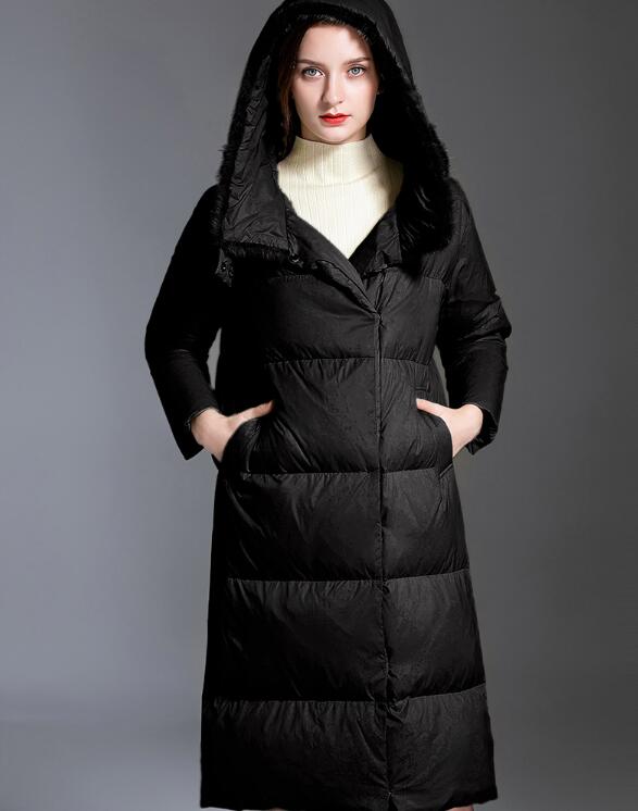 Loose Long Women Down Coat Winter Loose 90% Hooded Duck Down Jackets VPPBUY shop