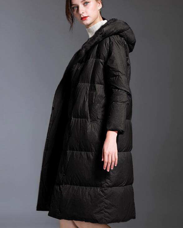 Loose Long Women Down Coat Winter Loose 90% Hooded Duck Down Jackets VPPBUY shop