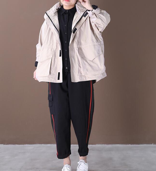 Hooded Loose Short Hooded Casual Coat A line Parka Plus Size Coat Jacket VPPBUY shop