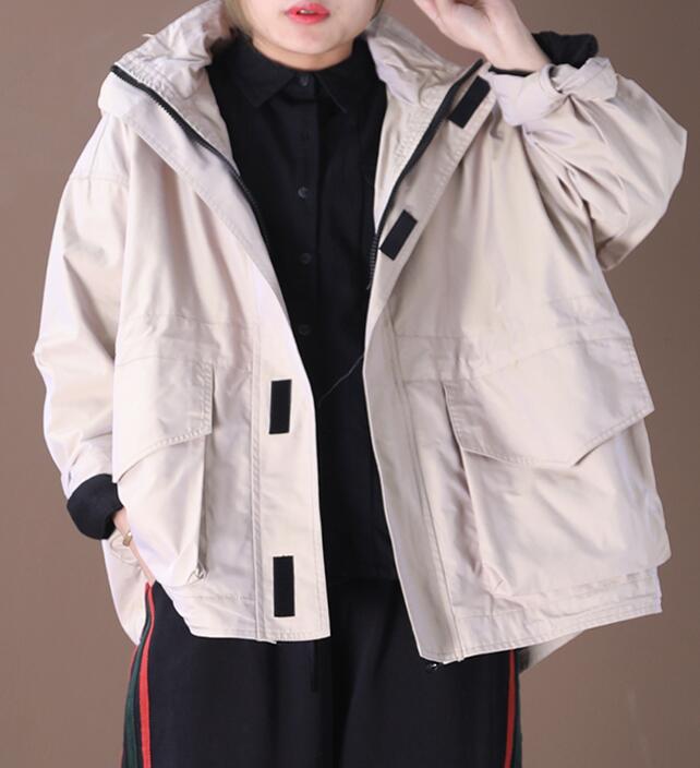 Hooded Loose Short Hooded Casual Coat A line Parka Plus Size Coat Jacket VPPBUY shop