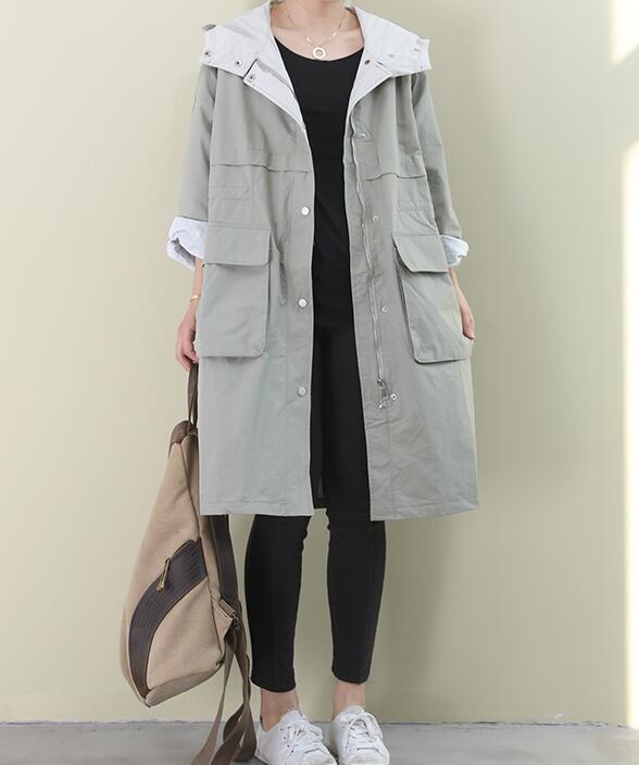 Hooded Loose Short Casual Coat A line Parka Plus Size Coat Jacket VPPBUY shop