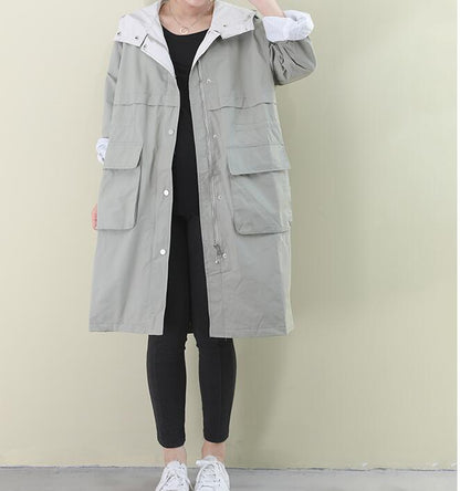 Hooded Loose Short Casual Coat A line Parka Plus Size Coat Jacket VPPBUY shop