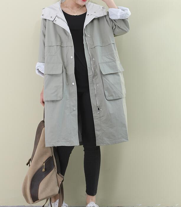 Hooded Loose Short Casual Coat A line Parka Plus Size Coat Jacket VPPBUY shop