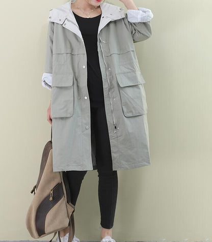 Hooded Loose Short Casual Coat A line Parka Plus Size Coat Jacket VPPBUY shop