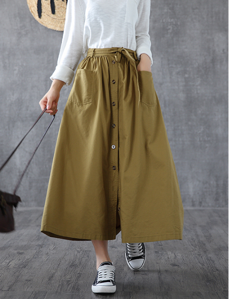 Casual Cotton loose fitting Women's Skirts  DZA200663 VPPBUY shop