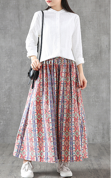 Floral Casual Cotton loose fitting Women's Skirts DZA2006161 VPPBUY shop