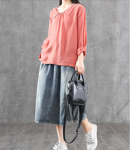 Denim Casual Cotton loose fitting Women's Skirts DZA2006162 VPPBUY shop