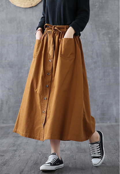 Casual Cotton loose fitting Women's Skirts  DZA200663 VPPBUY shop