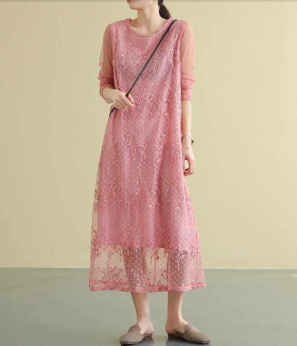 Lace embroidery Summer  Women loose Dresses DZA05161 VPPBUY shop