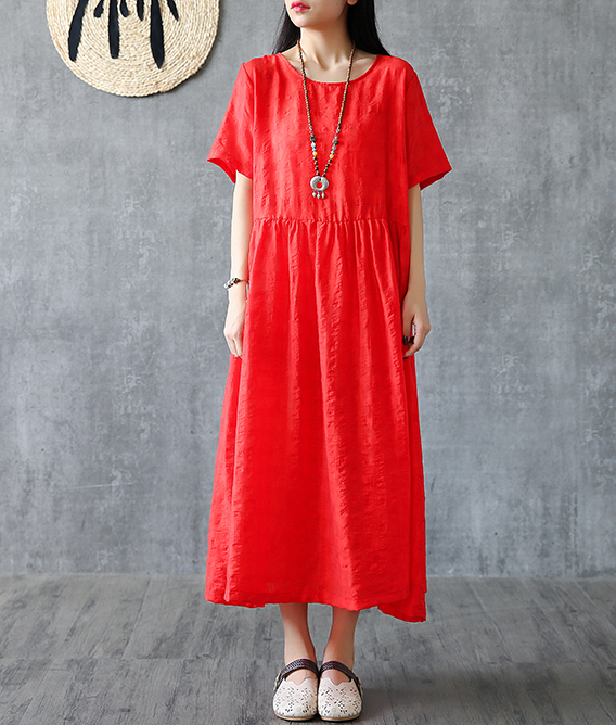 Summer  Spring  Cotton Linen Women loose Dresses DZA05168 VPPBUY shop