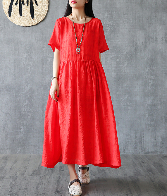 Summer  Spring  Cotton Linen Women loose Dresses DZA05168 VPPBUY shop