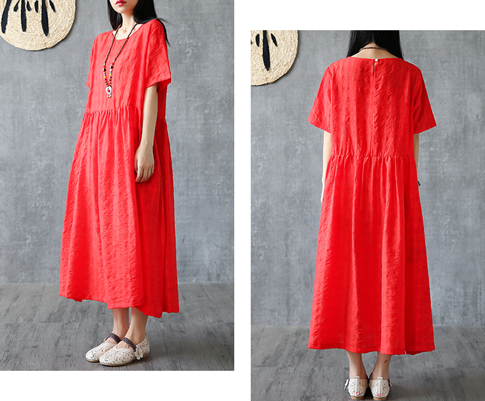 Summer  Spring  Cotton Linen Women loose Dresses DZA05168 VPPBUY shop