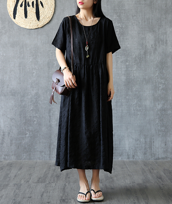 Summer  Spring  Cotton Linen Women loose Dresses DZA05168 VPPBUY shop