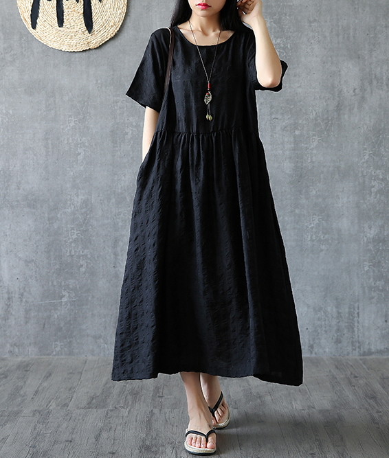 Summer  Spring  Cotton Linen Women loose Dresses DZA05168 VPPBUY shop