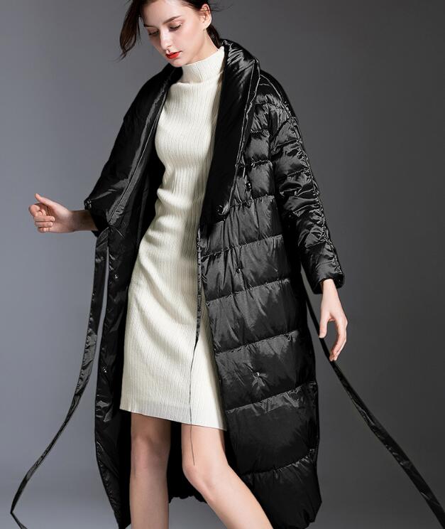 Large Collar Long Women Down Coat Winter Loose 90% Hooded Duck Down Jackets VPPBUY shop