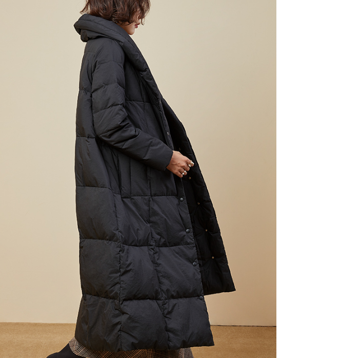 A-Line Long Winter Puffer Coat Duck Down Jacket Large Collar Women Warm Jacket 56603 VPPBUY shop